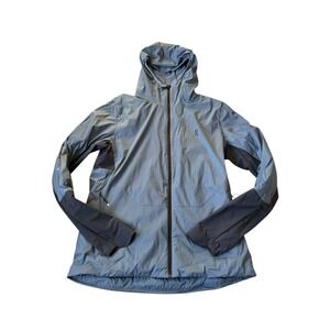 ON RUNNING Insulator Jacket Blue Grey Lightweight Hooded Men's Size Medium Run